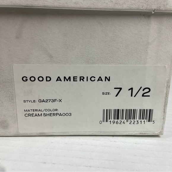 NIB Good American Women's Sherpa Ankle Strap Heels Size 7.5 Cream GA273F-X NEW - Picture 10 of 11